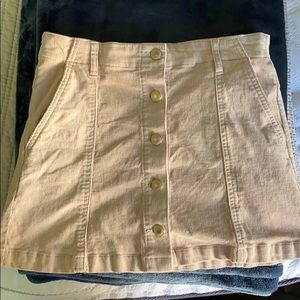 Button down blush corduroy skirt
